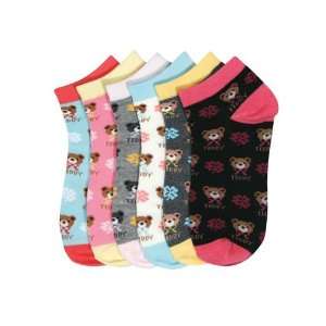HS Women Fashion Ankle Socks Cute Bear and Clover Pattern Design (size 