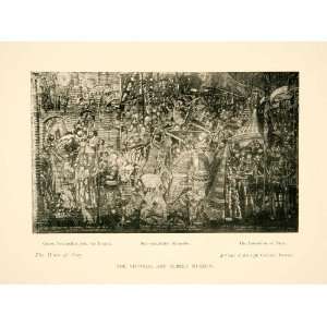  1906 Print Trojan War Tapestry Mythology Troy Achaean Diomedes 