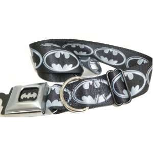   Batman Gray Logo Seat Belt Buckle Dog Collar 1.5 18 32
