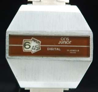 ORIS Digital Direct Read 17 Jewel MENS WATCH 70s RARE Jump Hour BIG 