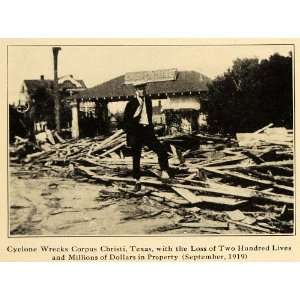  1921 Print Cyclone Corpus Christi Texas Ruins Tornado 