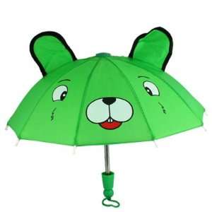 Como Children 8 Metal Ribs Cartoon Dog Pattern Mini Green Umbrella Toy 