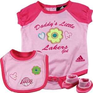   Baby Infant Lakers Girl Pink Onesie Bib Booties
