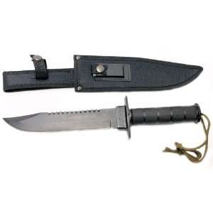 14 Fixed Blade Serrated Hunting Survival Knife With Kit