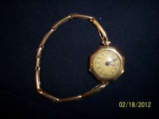 Ladies wristwatch Swiss 15j 14k solid yellow gold and solid 14k gold 