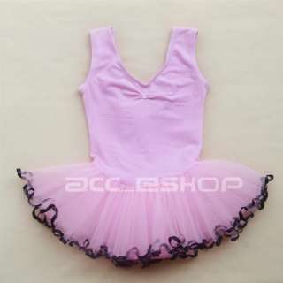 Pink Fairy Girls Ballet Dance Leotard Dress Tutu 3 8Y  