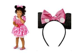  Minnie Mouse Clubhouse Pink Dress Costume Halloween NEW 
