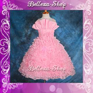 Pink Wedding Flower Girl Pageant Party Dress Size 7 8 FG132  