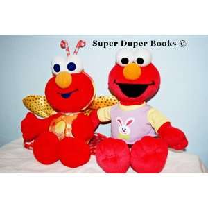  Two Sesame Street Red Elmo Stuffed Character Toys Easter 