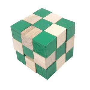   Children Two Tone Color Wooden Magic Cube Puzzle Toy Toys & Games
