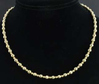 Jacmel JCM 14K Yellow Gold Diamond Cut Bead 5mm Ball Chain Necklace 17 