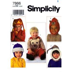  Simplicity 7866 Sewing Pattern Toddler Girls Boys Overalls 