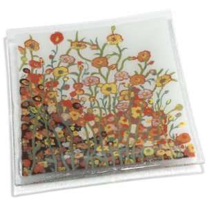 Peggy Karr Wild Flowers 10 Inch Handmade Art Glass Plate  