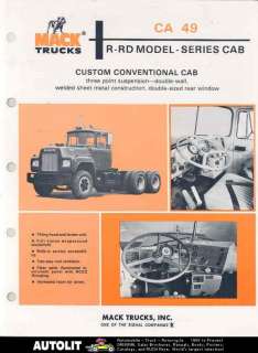 1980 Mack Model R/RD CA49 Tractor Truck Brochure  