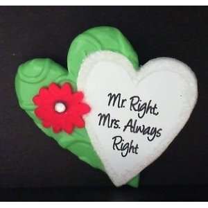  Two Hearts Mr and Mrs Right Personalized Gift Tag with 