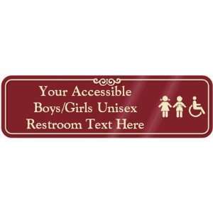   Girls Unisex Restroom Symbol Sign ShowCase Sign, 10 x 3 Office