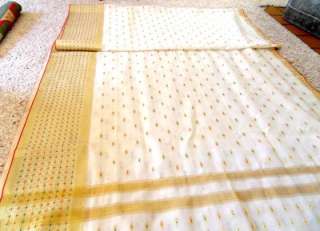   Silk Wedding Sari Gold Threads Hand Numbered Hand Loomed 1950s  