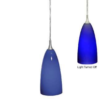 NEW Mini Pendant Lighting Fixture OR Track Light, Brushed Nickel, Blue 