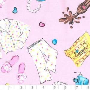 58 Wide Cotton Jersey Knit Slumber Party Pink Fabric By 