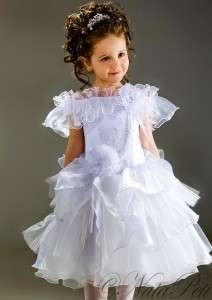 FLOWER GIRL PAGEANT WEDDING PARTY HOLIDAY DRESS 2906 WHITE SIZE 2 4 