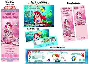   Little Mermaid ~ Birthday Party Ticket Invitations, Supplies, Favors