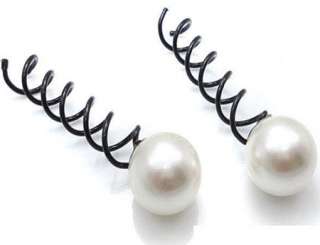 Pearl Spiral Barrette Spin Screw Pin Hair Clip Twist  