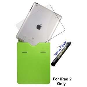  HHi iPad 2 Combo Pack   Letter Style Leather Sleeve (Green 