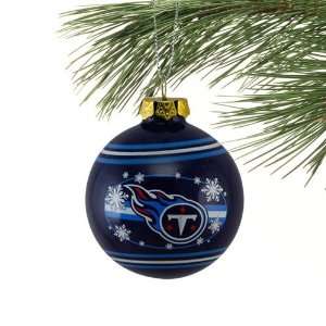  Tennessee Titans Navy Blue Glass Ball Snowflake Ornament 