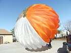 MILITARY PARACHUTE w/ STRINGS AND 28 FOOT CANOPY ORANGE WHITE GREEN 