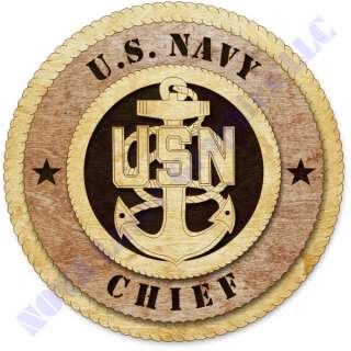 Navy E7 Chief Petty Officer Birch Wall Plaque  