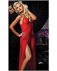 Floor Length Mesh Gown Lace Front Center Slit & Thong S