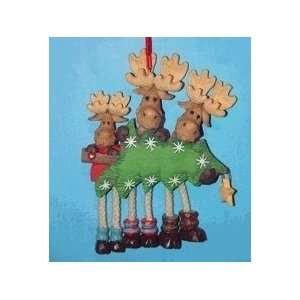 8060 Three Mooses Personalized Christmas Holiday Ornament  