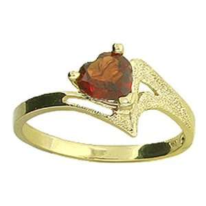  Genuine Heart Garnet 14k Gold Promise Ring Jewelry