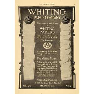  1907 Ad Whiting Writing Paper Business Correspondence 