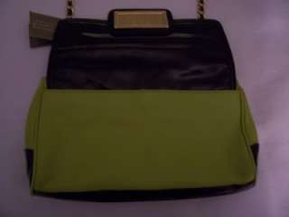 AMERICAN GLAMOUR LIME GREEN CLUTCH HANDBAG GOLD CHAIN ~ LOWEST PRICE 