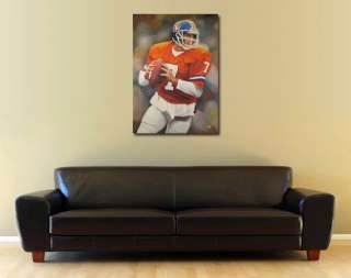John Elway Denver Broncos Photo Canvas Oil Art Painting  