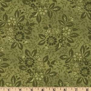  44 Wide Winchester Tonal Floral Green Fabric By The Yard 