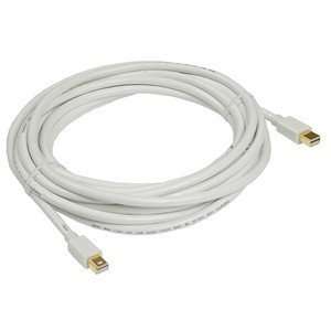  15ft Mini DisplayPort, Male to Male Cable, White 