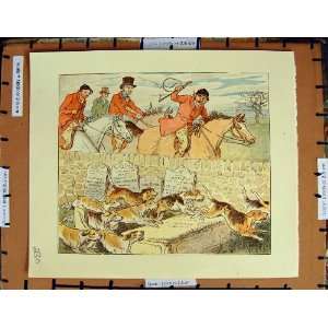  C1950 Nursery Rhyme Hunting Men Horse Dogs Hounds