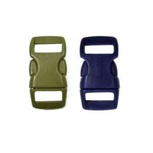 Mix of 100 Olive Drab & Sapphire Blue 3/8 Buckles (50 Olive Drab/50 