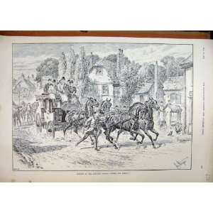  1896 Coaching Season Fresh Frisky Horses Street Scene 