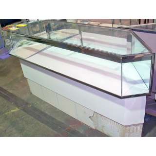 Fluorescent Lighted Glass Display Case Showcase 77”  
