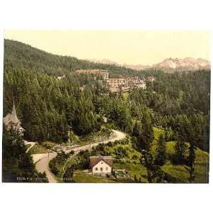   of Mendelpass, with the hotels, Tyrol, Austro Hungary