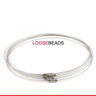 20x Grey Steel Memory Wire Necklace Choker 46cm 160193  