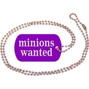  Minions Wanted Purple Dog Tag with Neck Chain Everything 