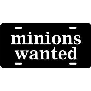  Minions Wanted Auto License Plate Black 