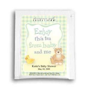  Baby Shower Tea Favors  Gingham Neutral Personalized Tea 