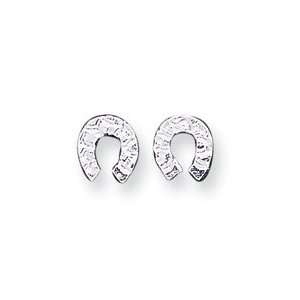  Sterling Silver Horseshoe Mini Earrings   JewelryWeb 