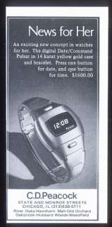 1974 Pulsar LED digital watch photo print ad  