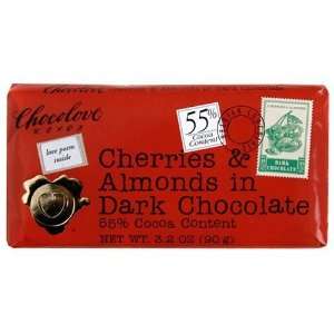 Chocolove Premium Chocolate Bars, Cherries & Almonds in Dark (55% 